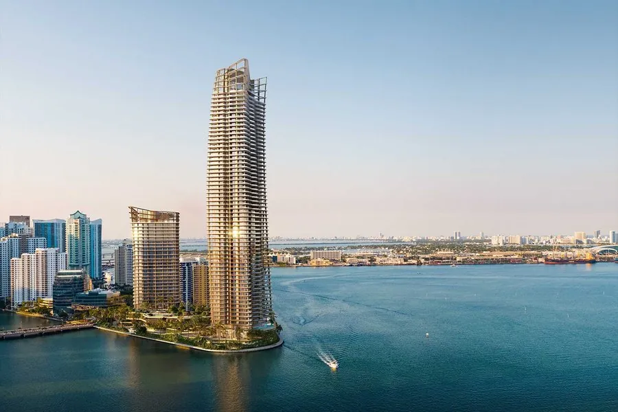 The Residences at Mandarin Oriental, Miami — torres em Brickell Key sobre a Biscayne Bay